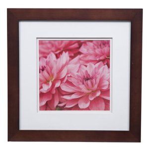 Gallery Solutions 12x12 Flat Walnut Wall Frame with Double White Mat For 8x8 Pic